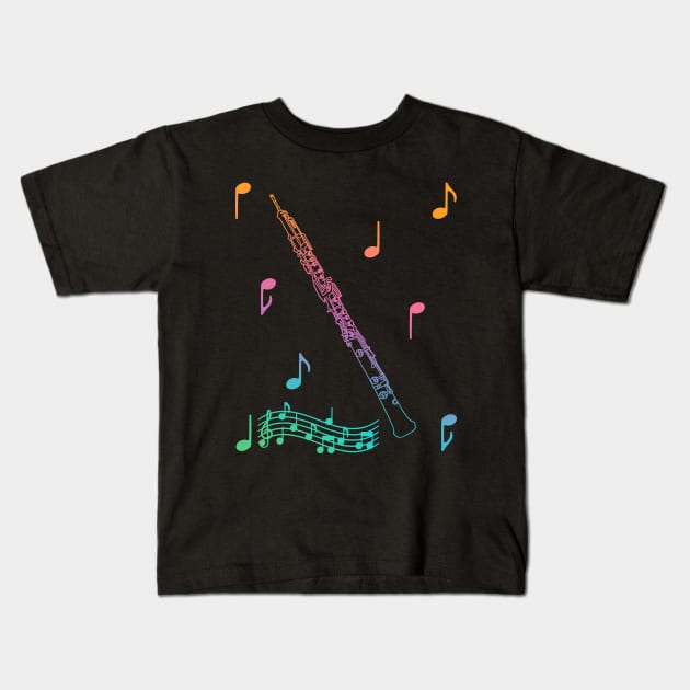 Musical Oboe Kids T-Shirt by AngelFlame